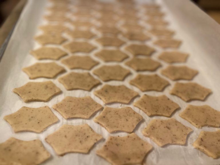cookies on baking sheet ready to bake